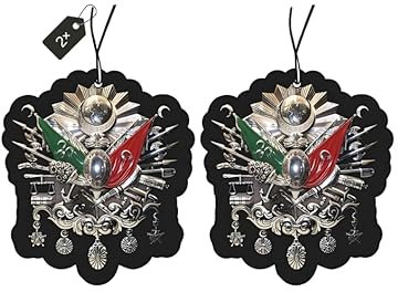 2× Lufterfrischer mit Osmanli Tugrasi Motiv, Duftbaum Auto, Auto Lufterfrischer, Car Air Freshener, Duftanhänger Auto, Lustiger Auto Duftspender