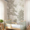 Selbstklebend Fototapete Wald Bäume Fototapete Beige Baum Tapete 150x250cm Natur Woodland Murals Leinwand Wanddekoration für Schlafzimmer Bad Dekor