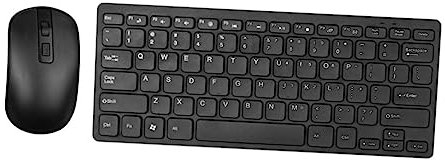 GAROZATION 2.4G Clavier et Souris sans Fil Ultra-Mince pour Ordinateur et Tablette Design Portable et Élégant Noir