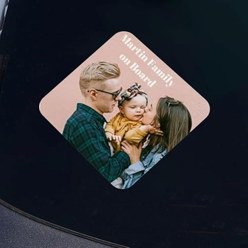 Wanapix | Adesivo Personalizzato per Auto e Moto | Adesivi Impermeabili in Vinile | Personalizzazione con Foto e Testo | Rombo 15x13cm | 100% personalizzato