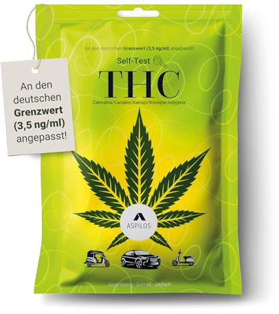 ASPILOS Drogentest THC Test - Selbsttest - Schnelle Ergebnisse für Zuhause - Zuverlässig & Präzise - Medizinische Tests mit Labor-Qualität
