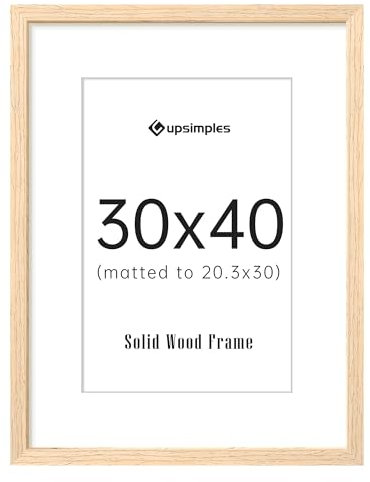 upsimples Bilderrahmen 30x40 Holz, Natur Echtholz Bilderrahmen 30x40, Holzbilderrahmen Poster Echtholz
