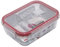 Linea7 CasaBela Récipient en verre hermétique à 2 compartiments pour micro-ondes, congélateur et four (sans couvercle) Verre/plastique/silicone 1380 ml