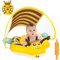 Bouee Bebe, Bouee Bebe avec Pare Soleil, Bouee Bebe Piscine, Bouee Bebe Parasol, Flotteur de Natation Gonflable pour Bébé avec Support Inférieur pour bébé de 6 à 24Mois (Mise à Niveau)