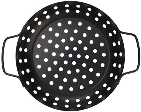 ibasenice Grillplatte Für Outdoor Camping Haushalt Antihaftbeschichtet Mit Griff Und Löchern Zum Backen Und Grillen Für Freunde Und Familie