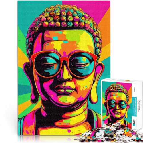 1000-teilige Puzzles für Erwachsene Buddha Popart – Zen-Pop-Explosion Aus Karton für und ab 14 Jahren Verbessern Sie Ihr Gedächtnis Geschenke für Freunde und Familie。Größe:38x52cm/14.9x20.4Zoll