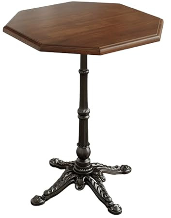 Preferspace Stehtisch, Barhöhe 75 cm, braune Holzplatte, schwarzes Schmiedeeisengestell, industrieller Cocktailtisch, robuster Stehtisch(70cm/27.6in)