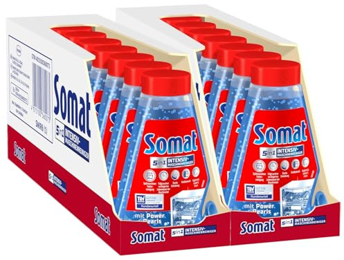 SOMAT 5in1 Intensiv-Maschinenreiniger (16 x 250 ml), Spülmaschinenreiniger flüssig zur Tiefenreinigung, mit Entkalkungsfunktion für hygienische Sauberkeit und längere Lebensdauer