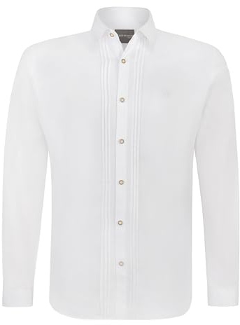 Stockerpoint Herren Trachtenhemd Mika I Größe S-5XL I Herrenhemd im klassischen Trachtenlook mit Knöpfen in Hornoptik & Kentkragen I Atmungsaktiv & bequem I Perfekt für Tracht & Festlichkeiten