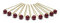 10 x Perlen Haarnadeln - Brauthaarschmuck, Haarschmuck, Perlenhaarnadel | 10PG - Bordeaux Rot