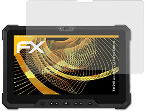 atFoliX Panzerfolie kompatibel mit Dell Latitude 7212 Rugged Extreme Schutzfolie, entspiegelnde und stoßdämpfende FX Folie (2X)