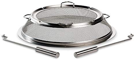 Solo Stove Funkenschutz für Bonfire Feuerschale I Feuerschalengitter, Funkenhaube, Feuerstelle Zubehör zum Schutz vor austretenden Funken, Inkl. 2 Heber, Edelstahl, Reduziert Verletzungsgefahr