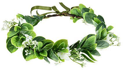 Kleine Blumenkrone, Stirnband, Boho-Braut-Blumenkranz, Eukalyptus, Grün, Blumengirlande für Hochzeit, Kopfschmuck, grün, One size