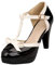 Lovouo Scarpe da donna Mary Jane in vernice con cinturino e fiocco, plateau e tacco quadrato di 9 cm, Nero , 40 EU