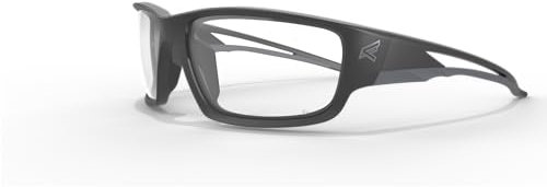 EDGE SK111VS Kazbek Wrap-Around Anti-Fog/Vapor Shield Safety Glasses, Anti-Scratch, Non-Slip, UV 400, Military Grade, ANSI/ISEA & MCEPS Compliant, 5.04 Wide, Black Frame/Clear Lens