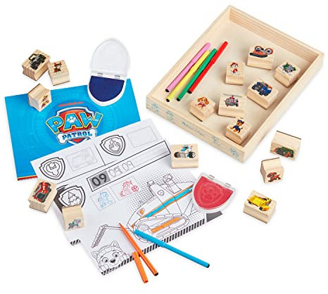 Melissa and Doug Stempel Kinder Paw Patrol Stempel Holz | Stempelset Kinder 4 Jahre Paw Patrol Stifte & Holzstempel Kinder | Paw Patrol basteln | kleine Geschenke für Kinder Gastgeschenke Kinder ab 4
