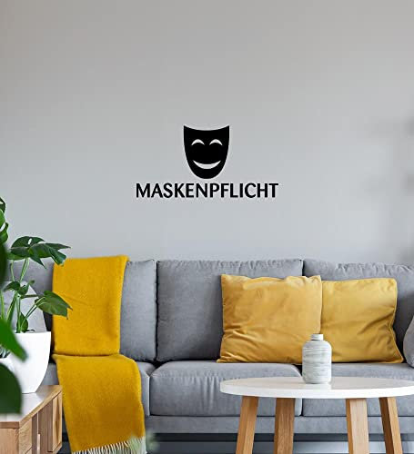 Maskenpflicht Wandtattoo Schwarz Aufkleber 89 x 46 cm
