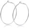 AURSTORE Damen-Ohrringe, Creolen, Edelstahl, großer Reifen, modisch, Schmuck, Geschenke für Frauen, 40mm, Silber, Edelstahl, Kein Edelstein