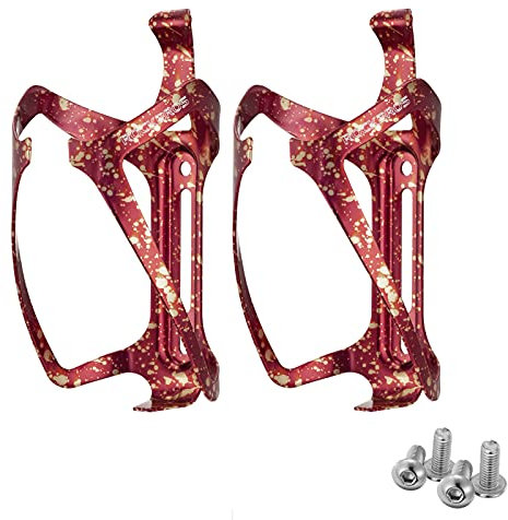 ROCKBROS Fahrrad Flaschenhalter Aluminiumlegierung Ultraleicht Trinkflaschenhalter Getränkehalter für MTB Rennrad Blau/Rot/Schwarz/Lila 2 Stück