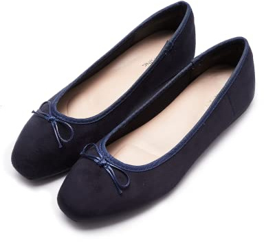 AFEETSING Women's Round Toe Ballet Flats Comfortable Bow Dressy Flats Shoes for Women