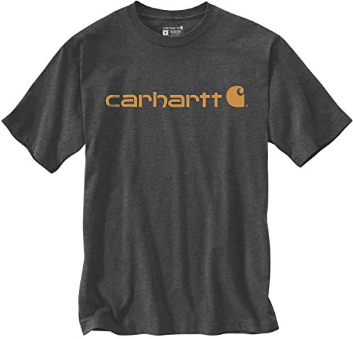Carhartt, Herren, Lockeres, schweres, kurzärmliges T-Shirt mit Logo-Grafik, Anthrazit meliert, XXL