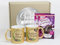 GRAZDesign Goldene Hochzeit Geschenke für Eltern | Tassen Set - zwei goldene Kaffeebecher mit Tassenkuchen und Geschenkbox | Idee zur Hochzeitstag, Geschenkset, Keramik, 330ml