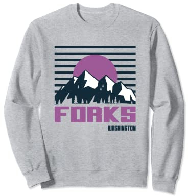 Forks Vintage Mountains Hiking Camp Washington Retro Sweatshirt