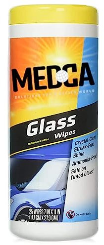 Lingettes nettoyantes pour vitres – 25 lingettes de nettoyage jetables, sans ammoniaque et non pelucheuses pour vitres de miroirs, nettoyage sans traces pour cuisines, maisons, camping-cars, voitures