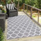 carpet city Teppich Outdoor Wetterfest - Grau - 160x230 cm - Marokkanisch - Balkon Teppich Wasserabweisend - In-& Outdoor Teppiche für Terrasse, Garten, Küche, Bad oder Wohnzimmer