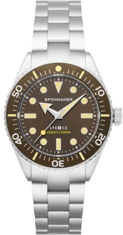 Spinnaker Herren 40mm Spence Automatik Hickory Brown Uhr mit massivem Edelstahlarmband SP-5097-33