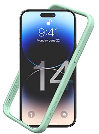 RHINOSHIELD Bumper Case Compatible with [iPhone 14 Pro Max] | CrashGuard NX - Shock Absorbent Slim Design Protective Cover 3.5M / 11ft Drop Protection - Mint Green