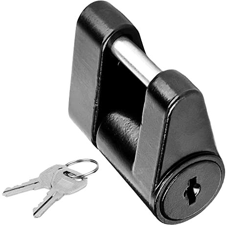 VOANZO Cerradura de remolque Diámetro de 1/4 pulgadas Acoplador de bloqueo de 3/4 pulgadas Span Trailer Enganche de remolque con llaves para remolque, RV, camión, coche, acoplador (negro)