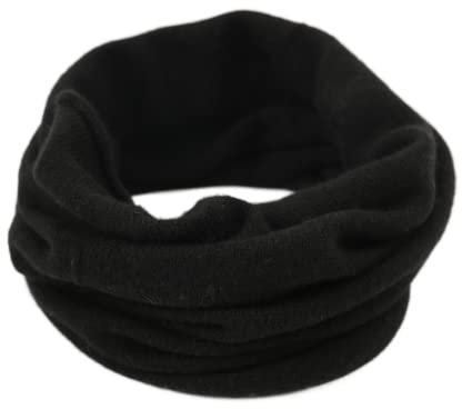 Prettystern Damen Herren Kaschmir Loop Schal Cashmere Schlauchschal feinstrick Schal Halstuch Winter schwarz