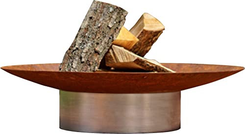 Braciere da giardino Hestia in corten e inox - diametro 80