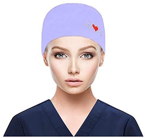 IQYU Fendt Cap Classic Scrub Womens Mütze mit Knöpfen Bouffant Herren Mütze mit Sweatband und Baseballmützen Franzosen Mützen