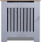 Blisswood Radiator Cover Vertical Pattern Slatted Small Radiator Covers MDF Wood Heating Covers Wood Top Shelf For Living Room Home Bedroom (Grey & Oak, 83.2 x 78 x 19 CM)
