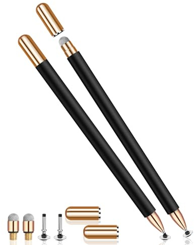 2-in-1 Stylus Pens for Touch Screens, High Sensitivity Dual Tips Universal Touch Screen Stylus Pen for iPad, All Touchscreen, iPhone, Apple, Samsung, Tablets, Android, Kindle, Chromebook ect