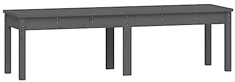 vidaXL Gartenbank, Gartenmöbel Sitzbank 2-Sitzer, Parkbank Lattenrost-Design, Holzbank Bank für Garten Terrasse, Grau Massivholz Kiefer