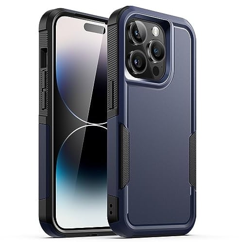 JETech Case for iPhone 14 Pro Max 6.7-Inch, Heavy Duty Dual-Layer Rugged Protection, Shockproof Protective Tough Phone Cover with Matte Back (Navy)
