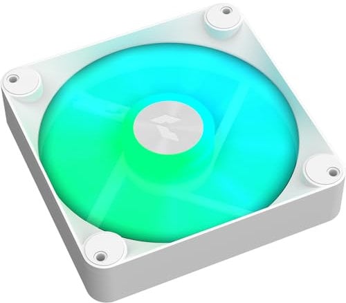 APNX FP1-140 White Performance ARGB Fan, 140mm, 30mm Frame Width, PWM 500-1300 RPM, High Air Flow, Hydraulic Bearing, Thick Shock-Absorbing Pad, for PC Case, Liquid and Air Cooler