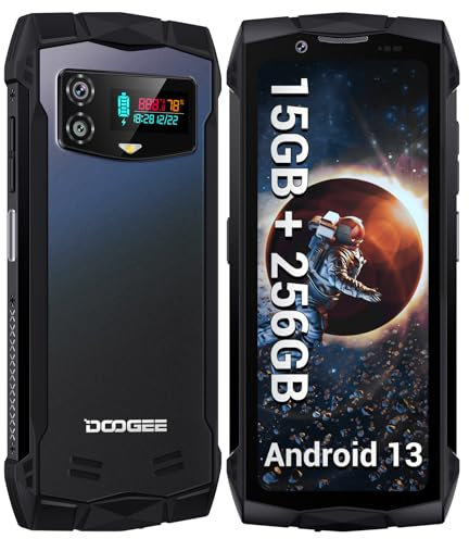 DOOGEE Smini Rugged Smartphone Android 13, Helio G99 15GB RAM + 256GB ROM (TF 2TB), Mini Telefono Indistruttibile, 4.5'' QHD+, 50MP + 8MP, 3000mAh Cellulare da Lavoro, IP68/69K/Dual 4G SIM/NFC/OTG