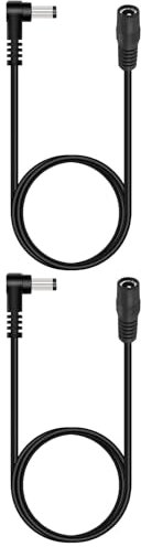 Lonnky Schwarz 2 M DC Kabel Verlängerung: 2er Pack, 12 V 5,5 mm x 2,1 mm, 90 Grad L-Form, Für Univivi/Tonton/Lonnky/Splenssy Überwachungskameras, TAPO C200 C310 C100, Reolink RLC-410W, EZVIZ C8C
