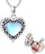 REDSUN Herz Medaillon Mondstein 925 Sterling Silber Herz Halskette mit Bild Mondstein Foto Medaillon Anhänger mit Bild Herz Schmuck Geschenke für Frauen Mädchen Mutter