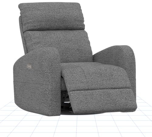 FLEXISPOT Relaxsessel, Rockingsessel, Drehbarer Liegesessel, Schlafsessel, Elektrischer Fernsehsesssel, Sessel verstellbar mit USB, für Senioren und stillende Mutter (Dunkelgrau-Stoff)