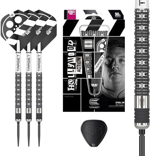 Target Darts Chris Dobey Hollywood Action 90% Tungsten Steel Tip Swiss Point Dart Set – 24G Player Edition Darts, Pro Grip Shafts & Pro Ultra No.2 Flights, inkl. SP Tool