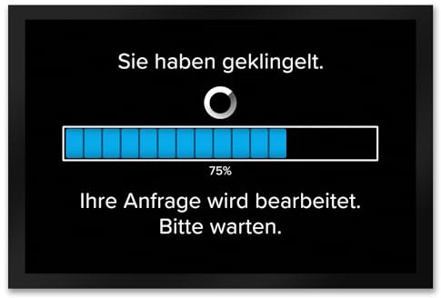 speecheese Sie haben geklingelt Fußmatte XXL in 50x75 cm mit Spruch Anfrage in Bearbeitung Bitte warten Witzige Fußmatte XXL in 50x75 cm für Informatiker - Humor Ladebalken Design