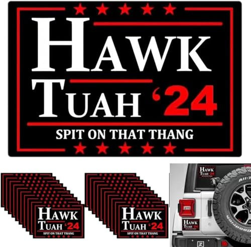 Hawk Tush Spit on That Thing Aufkleber, Vinyl-Aufkleber, Laptop-Aufkleber, Auto-Stoßstange, Parodie Aufkleber, Laptop, Stoßstangenaufkleber, Fenster, Helm, Wasserflasche (schwarz, 20 Stück)