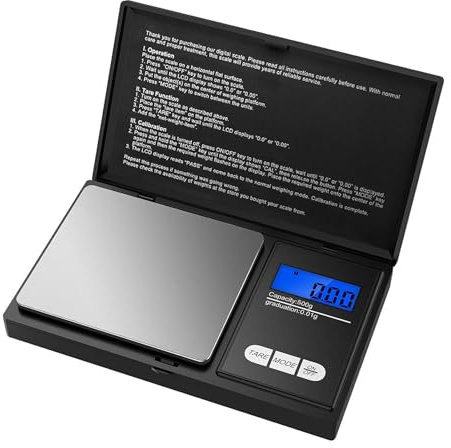 Lancoon Miniatur-TaschenwaageWaage 500g x 0,01g Elektronische Waage Mini-Schmuckwaage Grammatur Tragbar Hohe Präzision Werkzeugkasten Juwelierwaage Digitale Waage