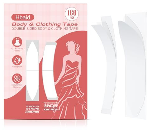 160pcs Fashion Tape Doppelseitig Transparent, Doppelseitiges Klebeband Kleidung, Ganztägige Klebekraft Und Sanft Zu Haut Und Stoffen, Transparente Farbe Für Alle Hauttöne, Body Tape