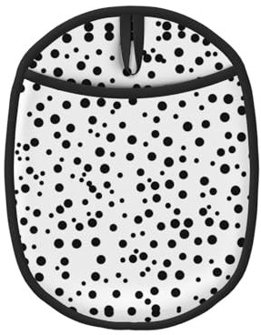 Juego de elegantes soportes para ollas de lunares blancos y negros, resistentes al calor, versátiles almohadillas para horno de cocina para cocinar y hornear de forma segura